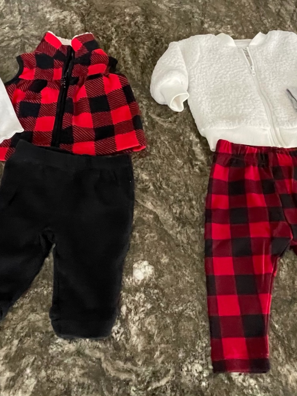 2 Baby Girl Red & Black Winter Fall Winter (6 pieces) Outfits 3M (one never worn